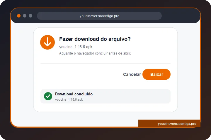 YouCine versão antiga para Android e TV Box 3 Download do APK do YouCine com o número da versão visível